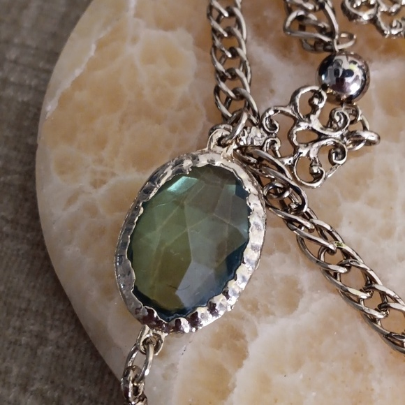 Gold Tone Double Strand Chained Necklace - Picture 5 of 12